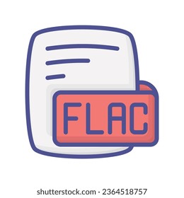 Flac Free Lossless Audio Codec Color Outline Style Icon