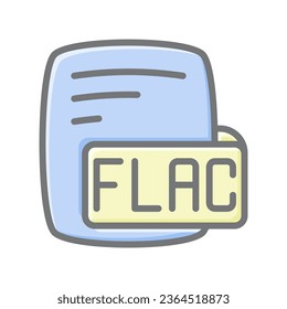 Flac Free Lossless Audio Codec Awesome Lineal Style Icon