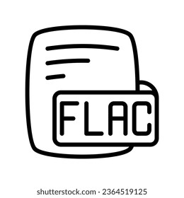 Flac Free Lossless Audio Codec Line Style Icon