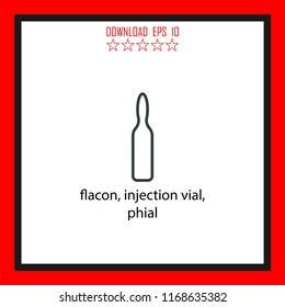flacon, onjection vial, phial vector icon
