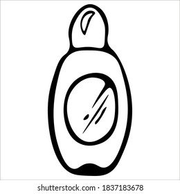Flacon de perfume. Ilustración vectorial de un solo doodle. Dibujado a mano.
