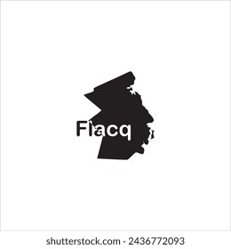 Flacq Mauritius map and black lettering design on white background