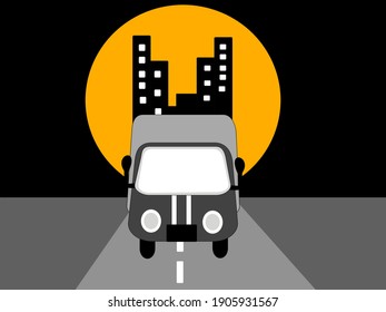 flad design box car in the vector