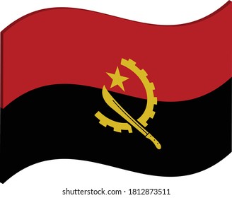 Flag 3D of Angola. vector illustration eps10.