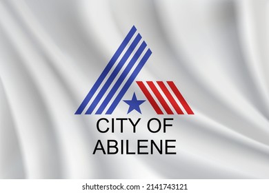 Flag of Abilene, Texas, USA. Realistic waving flag of Abilene vector background.