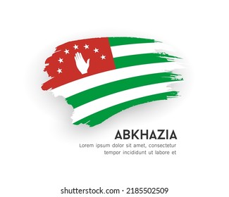 Flag of Abkhazia, brush stroke design isolated on white background, EPS10 vector illustration
