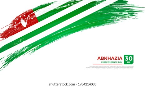 Flag of Abkhazia country. Happy Independence day of Abkhazia background with grunge brush flag illustration
