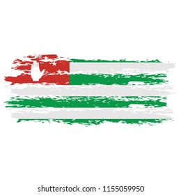 Flag of Abkhazia the illustration vector on a white background, brush stroke Design Elements