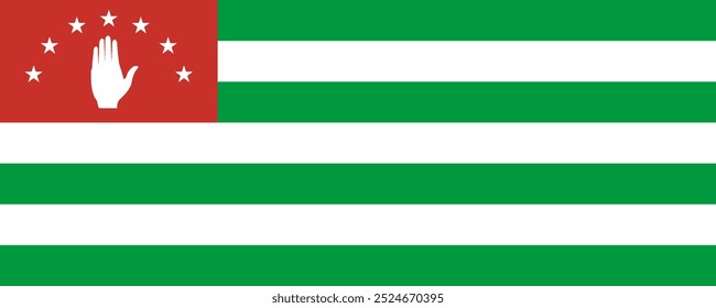 Bandeira da Abecásia, versão longa, Vetor Images