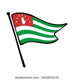 Flag of Abkhazia, a vector illustration flag icon design in the hand-drawn style of Abkhazia.
