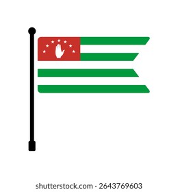 Bandeira da Abecásia. Projeto de ícone de ilustração de vetor de bandeira da Abecásia. Ícone do sinalizador de polo.