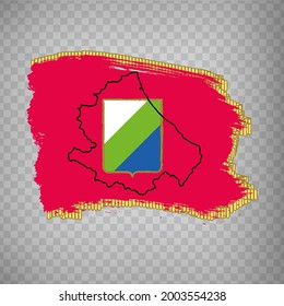 Flag of Abruzzo from brush strokes. Italian Republic. High quality map  Abruzzo and flag  for your web site design, logo, app  on transparent background. EPS10. 