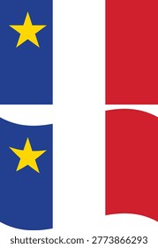 flag of Acadia on white background. Acadia country flag. Waving flag of Acadia. flat style.