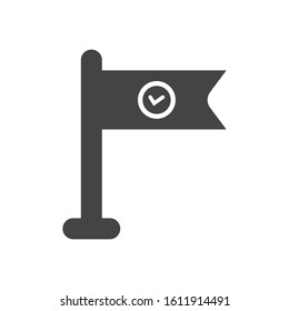 Flag of achievement vector icon with white background