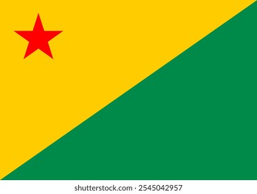 The flag of Acre represents its rich cultural history and natural beauty. This western Brazilian autonomous community is known for its Amazon rainforest, heritage, and traditions