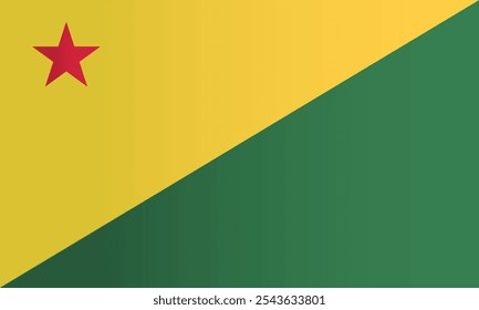 Flag of Acre state of Brazil. Bandeira oficial do Acre. Vector