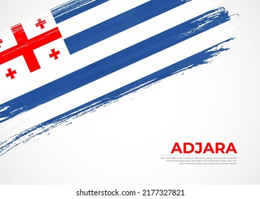Flagge von Adjara mit kreativem, gemaltetem Pinselstrich, strukturiertem Hintergrund