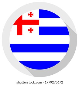 Flag of Adjara, round shape icon on white background, vector illustration