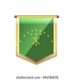  Flag of adygea design over white background, vector illustration 
