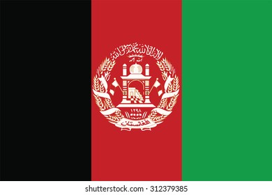Flag of Afganistanl. Vector illustration.