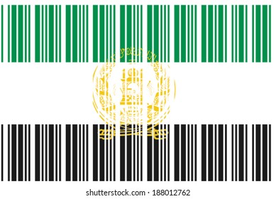 The Flag of Afghanistan in a Barcode Format