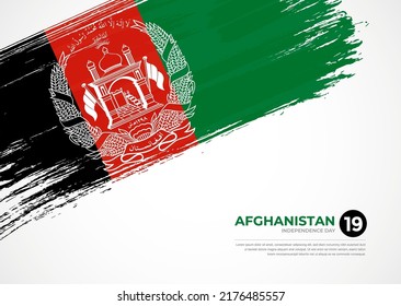 Bandera de Afganistán con fondo creativo de pincel pintado