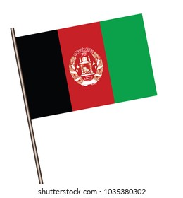A flag of Afghanistan isolated on a white background