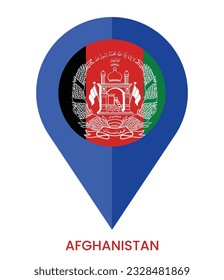 Flag of Afghanistan, Flag of Afghanistan Map pointer icon. Vector illustration flag pointer.