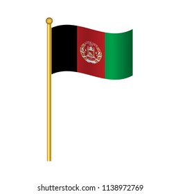 Flag of Afghanistan ,Afghanistan flag official colors and proportion correctly, Afghanistan flag waving isolated Vector illustration eps10.