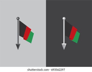 Flag of Afghanistan. Flag on the flagstaff