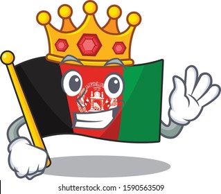 Flag afghanistan Scroll A stylized of King on cartoon character design