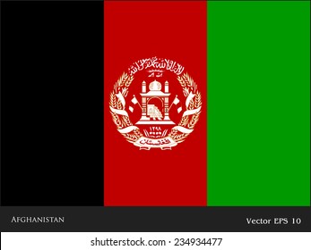 Flag of Afghanistan. Vector. Accurate dimensions, elements proportions and colors