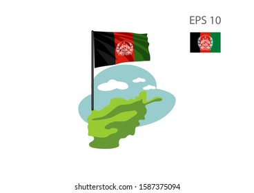 Flag of Afghanistan, vector image.