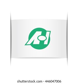Flag of Aizuhongo (Fukushima Prefecture, Japan). Vector illustration of a stylized flag. The slit in the paper with shadows. Element for infographics.