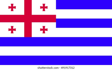 Flag of Ajaria vector illustration