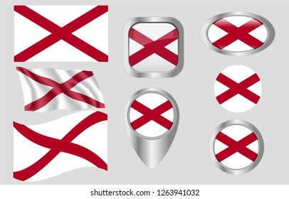 More United States of America Alabama flags on Shutterstock