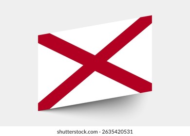 Flag of Alabama. Alabama flag official colors tilted icon digital vector illustration design.