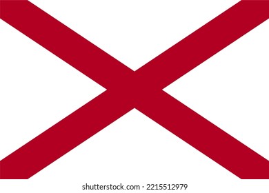 The flag of Alabama, a state of the USA. Accurate proportion and official colors.