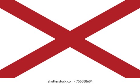 Flag of Alabama. In the United States.