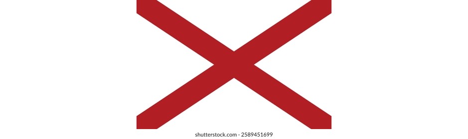 Flag of Alabama, USA. Alabama state flag long banner digital vector illustration