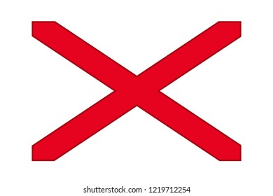 The Flag Of Alabama. Vector illustration