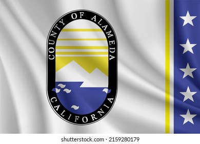 Flag Alameda County California Usa Realistic Stock Vector (Royalty Free