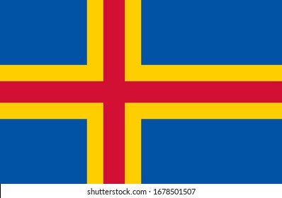 flag of aland islands. vector background