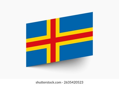 Flag of Aland. Aland flag official colors tilted icon digital vector illustration design.