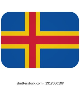 Flag of aland-islands Abstract concept, icon, button. illustration on white background.