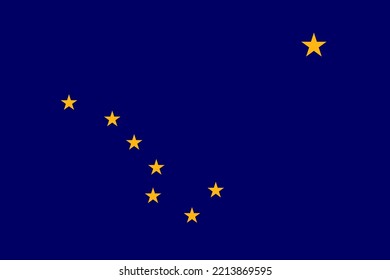 Flag of Alaska. Banner and patriotic symbol. Official colors. Flat vector illustration.