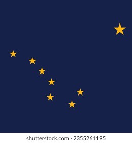 Flag of Alaska. Flag icon. Standard color. A square flag. Computer illustration. Digital illustration. Vector illustration.