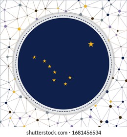 Flag of Alaska with network background. Alaska sign. Superb vector illustration.