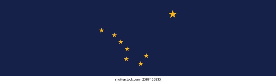 Flag of Alaska state. Alaska flag long banner digital vector illustration