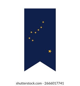 Bandera de Alaska. Ilustración vectorial digital de icono de Vertical de Alaska. La bandera colgante.